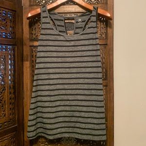 Grey & Black Striped Champion Tank Top with Cut Out in back.